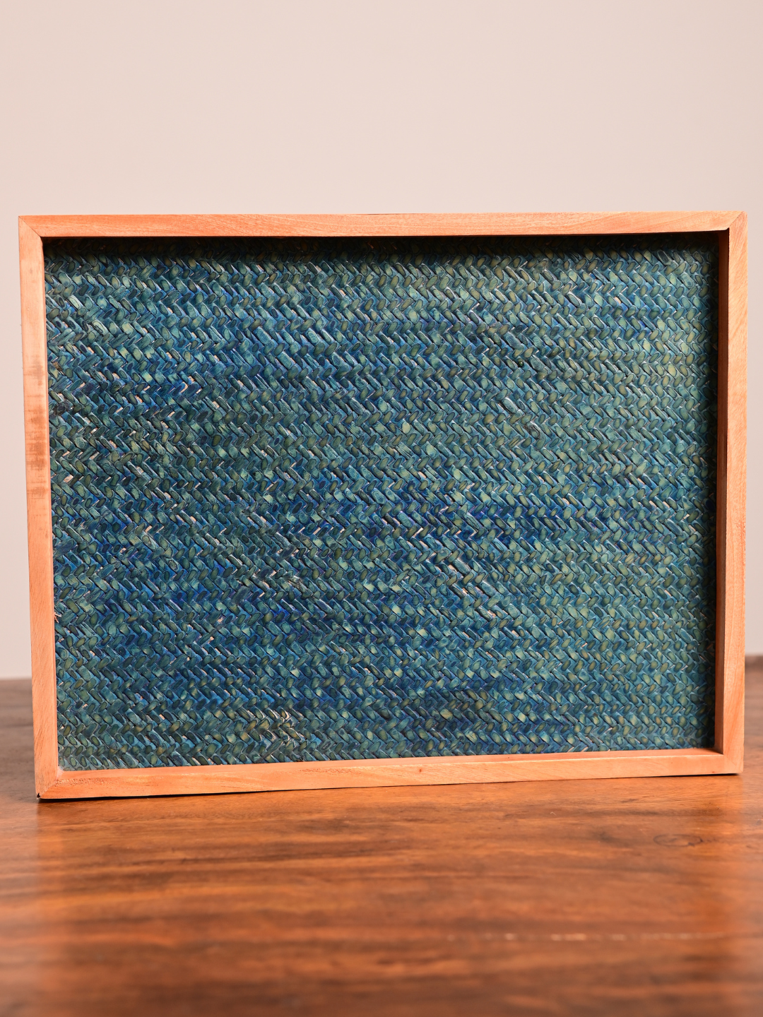 Handmade Large Ocean Blue Sitalpati Tray