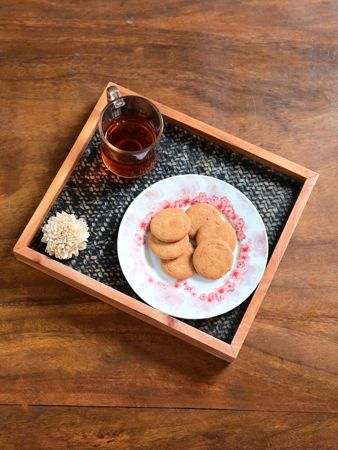 Handmade Small Forest Green Sitalpati Tray