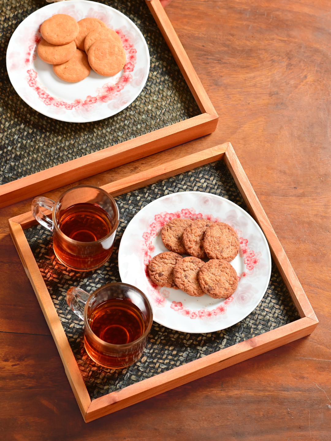 Handmade Small Forest Green Sitalpati Tray