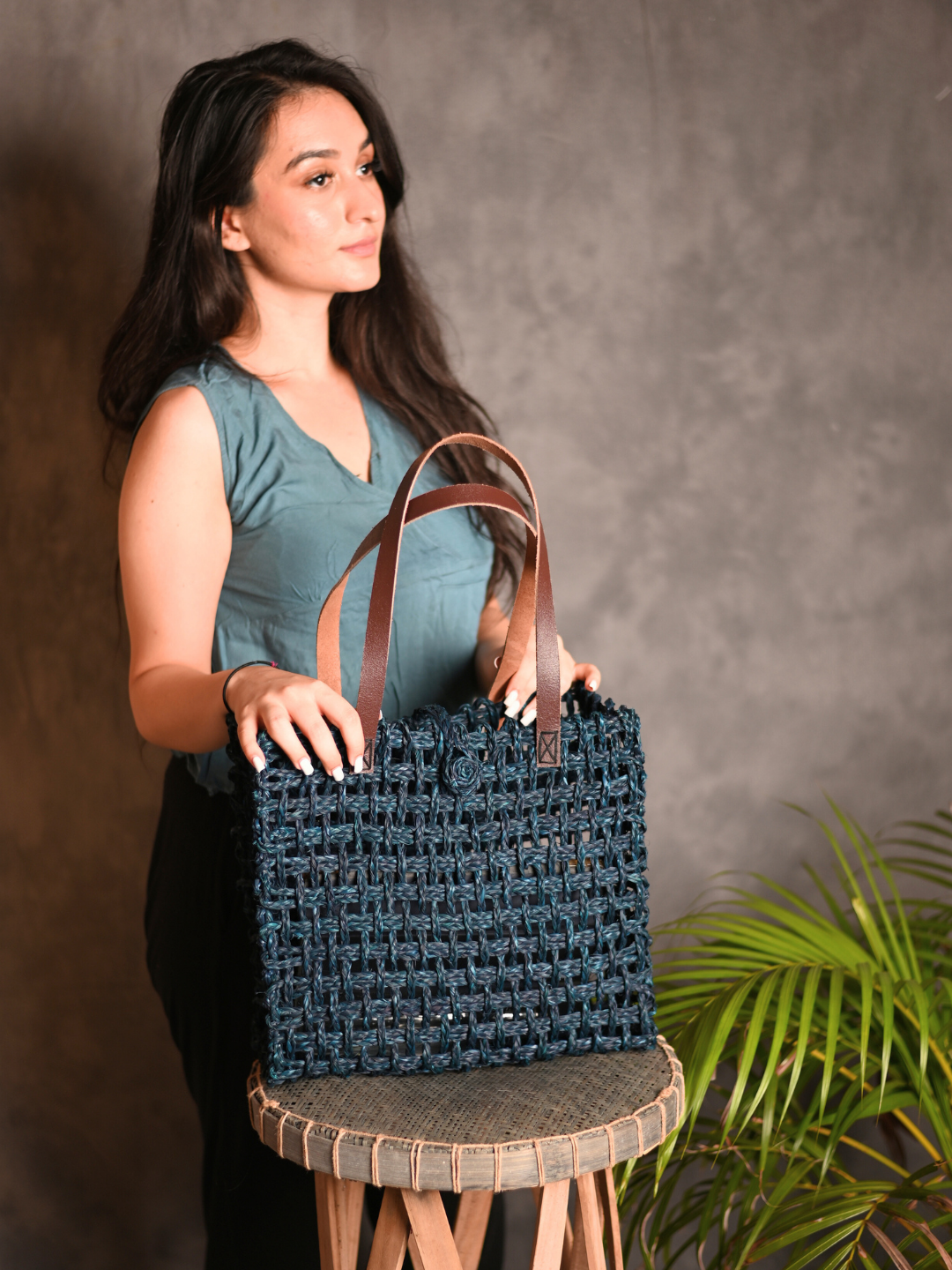 Handmade Sabai Grass Mesh Bag - Neer