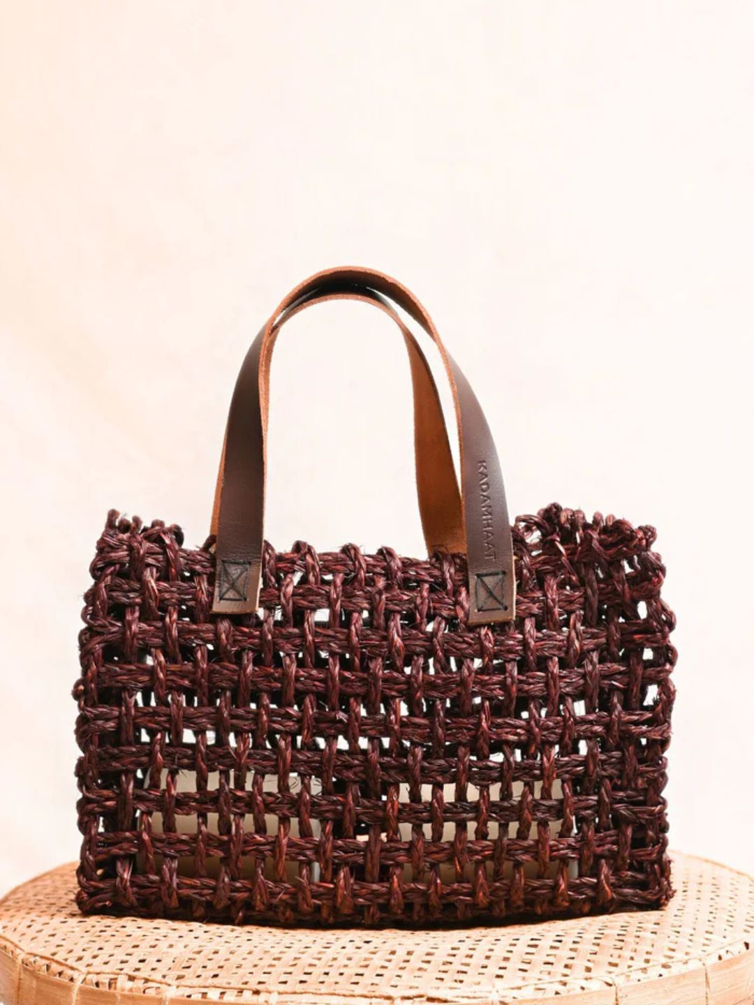 Handmade sabai grass mesh large and small mesh bag - combo of 2