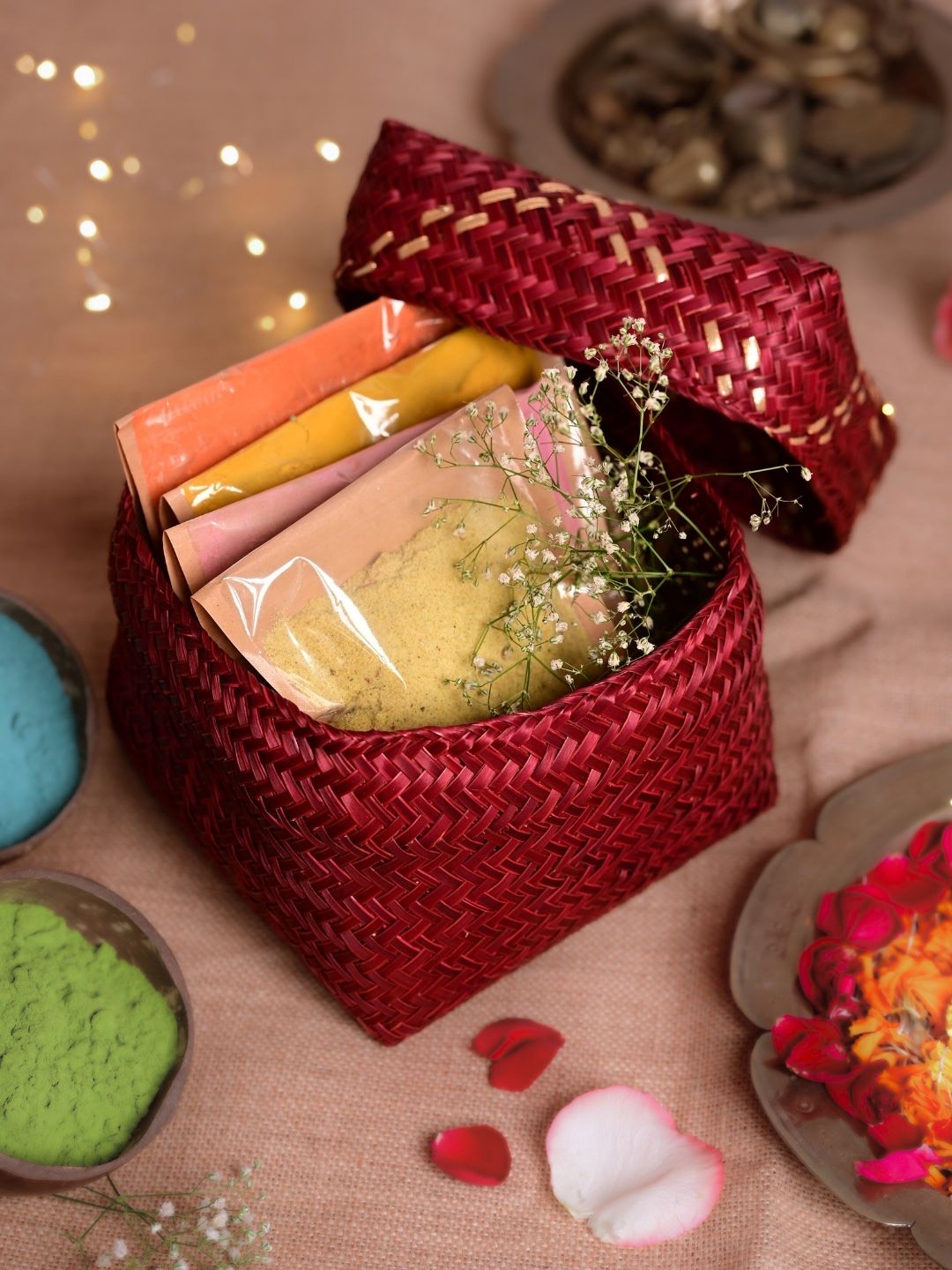 Holi Gift Box – Cranberry Sitalpati Edition