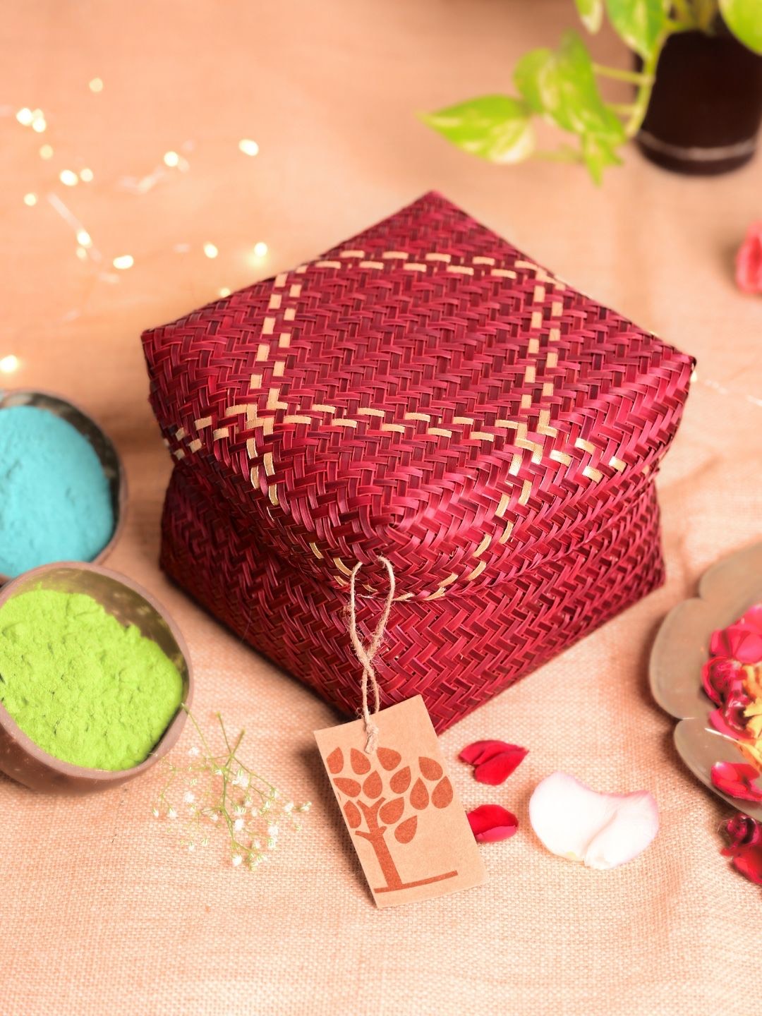 Holi Gift Box – Cranberry Sitalpati Edition