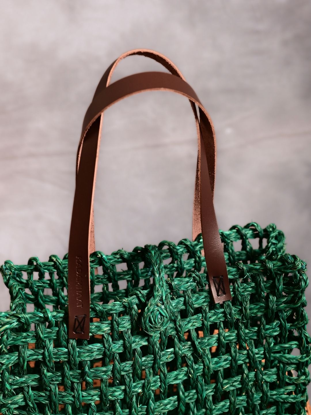 Handmade Sabai Grass Mesh Bag- Green