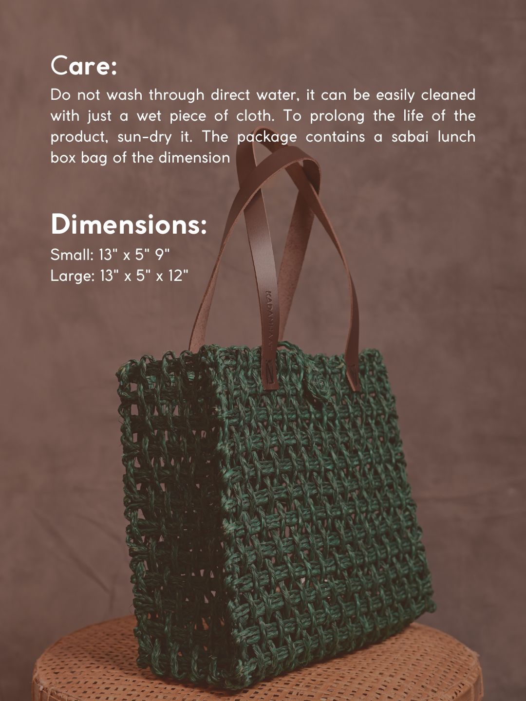 Handmade Sabai Grass Mesh Bag- Green