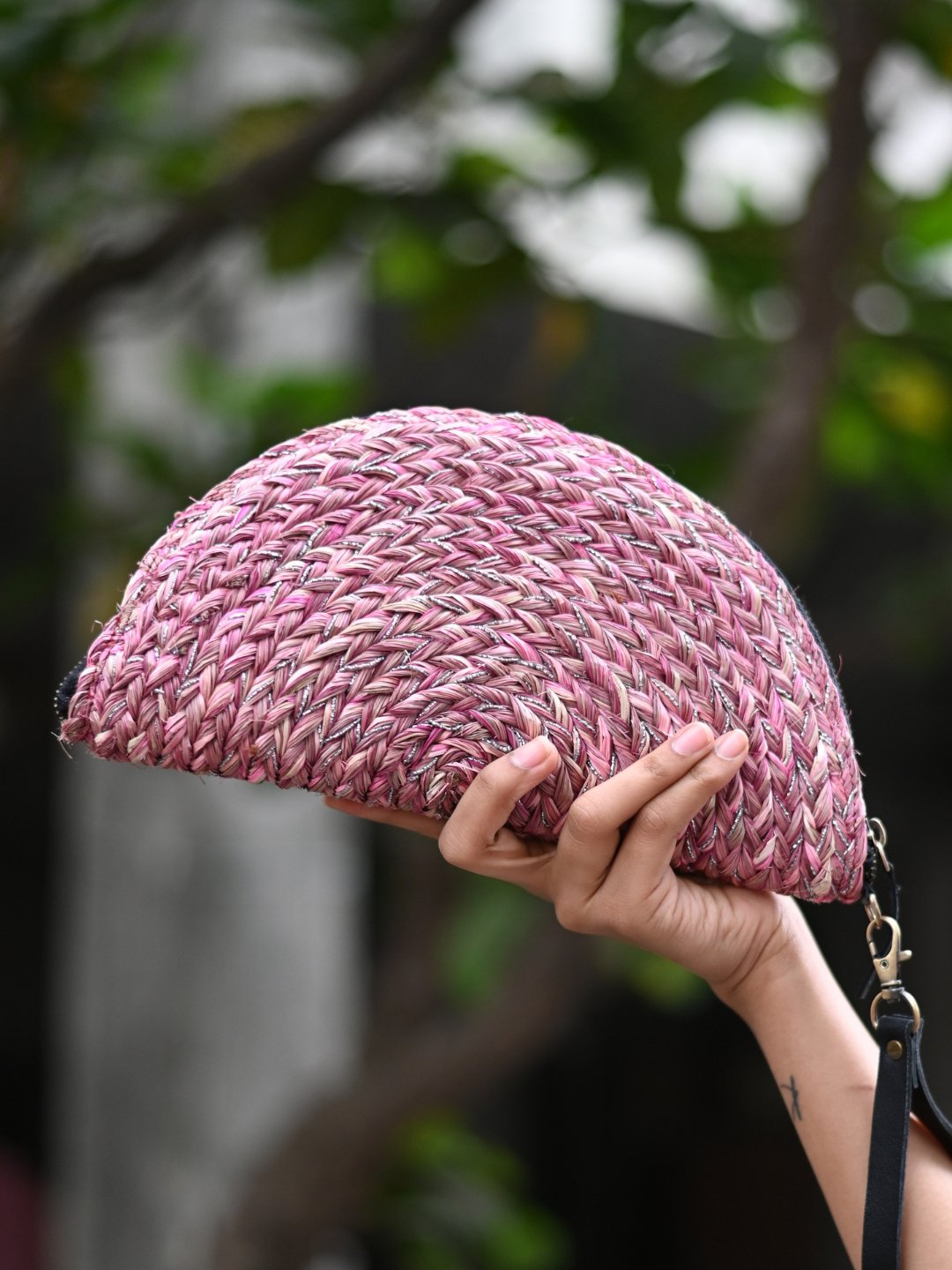 Handmade Moon Clutch - Pink - Kadam Haat