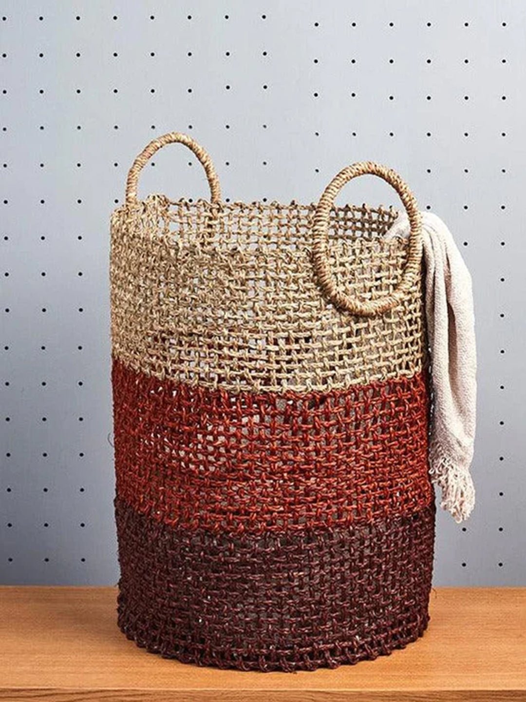 Handmade Sabai Grass Laundry Basket - Kadam Haat