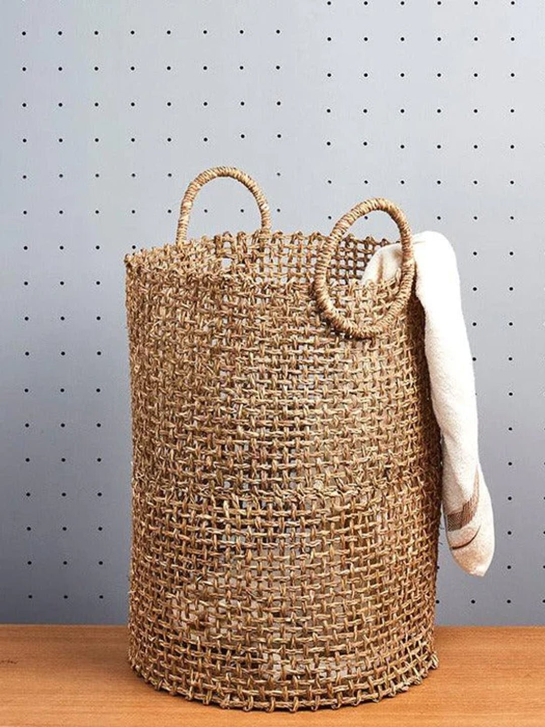 Handmade Sabai Grass Laundry Basket - Kadam Haat